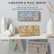 Horloge Numérique Murale Et De Bureau À Grand Affichage Blanc Fixe Avec Température Et Humidité Et Deux Alarmes - www.yonis-s...