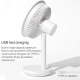 Ventilateur De Bureau USB Rechargeable Pour Dortoir Et Bureau 3 Vitesses Batterie 4000 mAh Autonomie 3 À 12 Heures - www.yoni...
