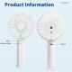 Ventilateur Portable Rechargeable À Main Et De Bureau À Suspendre Silencieux 3 Vitesses Batterie 1200 mAh USB Type C - www.yo...