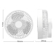 Ventilateur De Camping Portable Rechargeable Avec Lampe LED 4 Vitesses Silencieux Batterie 2600 mAh USB Type-C - www.yonis-sh...