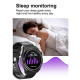 Montre Connectée 1.28 Pouces Surveillance Santé Appels Bluetooth NFC Étanche IP65 Écran Tactile Multifonctions - www.yonis-sh...