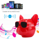 Enceinte Bluetooth Haut-Parleur Sans Fil Forme Bulldog Stéréo Portable Prise En Charge Entrée Auxiliaire Carte TF Rouge - www...