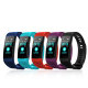 Bracelet connecté Android iOS Montre Bluetooth 4.0 0.96 Pouces IP67 Mode Sommeil Fréquence Cardiaque Rouge - www.yonis-shop.com