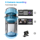 Dashcam HD Vision Nocturne 3 Lentilles Enregistreur De Conduite Écran IPS 2 Pouces 140 Degrés - www.yonis-shop.com