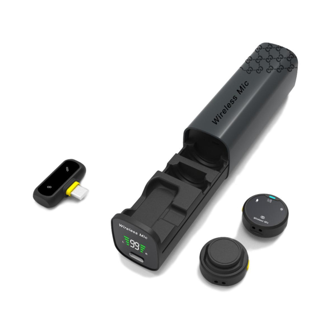 Microphone Cravate Sans Fil Pour Vlogging Streaming Et Interviews Avec Réduction De Bruit IA Boîtier De Charge Type C