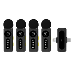 Microphone Cravate Sans Fil Pour Création De Contenu Réduction De Bruit IA Jusqu’à 4 Émetteurs 10 Heures iPhone Android