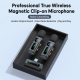 L02 Dual Mic 2 in 1 Magnetic Live Streaming Wireless Lavalier Noise Reduction Microphone, Type:Type-C(Black)
