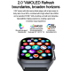 Montre Connectée Étanche IP68 Avec Écran AMOLED 2.04 Pouces et Appels Bluetooth