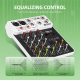 Table De Mixage Audio 4 Canaux Pour Live Streaming Bluetooth 5.0 Réverbération Alimentation Fantôme 48 V
