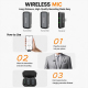 Microphone Cravate Sans Fil 8 Broches Avec Réduction Du Bruit Monitoring 30 Heures Et Portée 100 Mètres