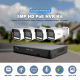 Kit De Vidéosurveillance PoE 4 Caméras 5MP Vision Nocturne Couleur Audio Bidirectionnel IP66