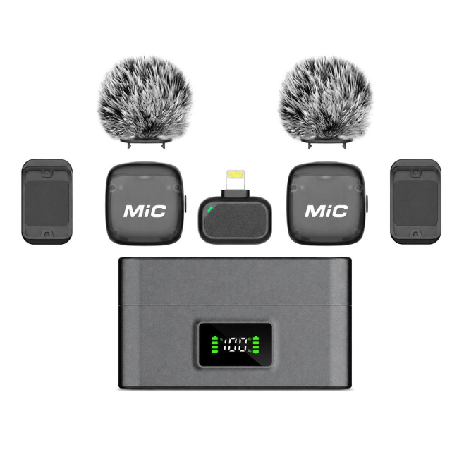 Microphone Cravate Sans Fil Pour Enregistrement Réduction De Bruit IA Anti Écrêtage 24 H Récepteur 8 Broches - www.yonis-shop...