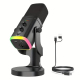 YU8 USB Dynamic Driver Noise Reduction Gaming RGB Microphone(Black)