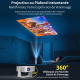 Vidéoprojecteur Android Compact WiFi 6 Rotation 360 Degrés Projection Plafond HDMI USB Prise EU
