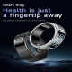 Bague Connectée Taille 11 Or Contrôle Gestuel Surveillance Santé Modes Sportifs Multiples Étanche IP68 Compatible Android iO
