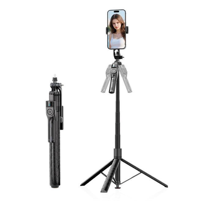 Perche À Selfie Avec Trépied Bluetooth 185 Cm Ouverture Automatique Pour Streaming Et Vlog Connexion Android iOS - www.yonis-...