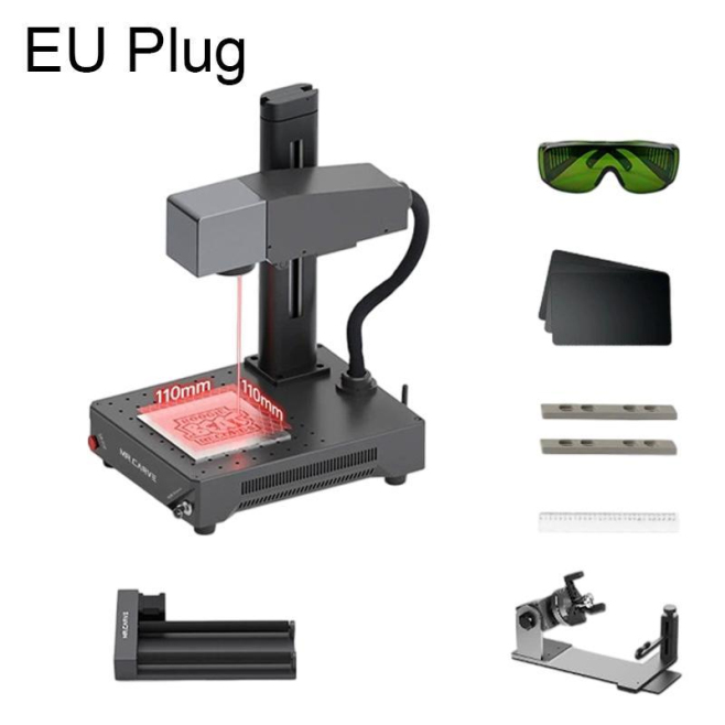 Machine De Marquage Laser À Fibre 30 W Pour Métaux Avec Axe Rotatif Précision 0,001 Mm 1064 Nm - www.yonis-shop.com