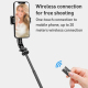 Perche À Selfie Premium En Alliage D'Aluminium Avec Double Lumière De Remplissage Rétractable 1.1m Pour Photos Et Vidéos