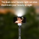 Perche À Selfie Bluetooth En Acier Inoxydable Avec Double Lumière Intégrée Rotation 360° Longueur Ajustable 1.8m Pour Photo