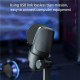 Microphone USB à Réduction de Bruit Avec Lumière RGB et Base Métallique Stable Pour PC et Enregistrement
