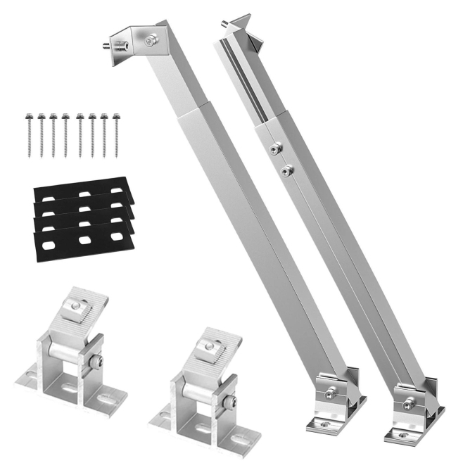 Supports Avant Et Arrière Réglables Pour Panneau Photovoltaïque En Aluminium Inclinaison 15 À 30 Degrés - www.yonis-shop.com