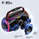 Enceinte Bluetooth Extérieure Étanche 80W Triple Haut Parleur Batterie 8800mAh LED Multicolores - www.yonis-shop.com