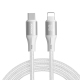 Câble USB-C Vers 8 Pin 30W Charge Rapide 3M Tressé Nylon Résistant Compatible Synchronisation 480Mbps