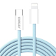 Câble USB C Vers 8 Pin Pour Charge Rapide Et Transfert De Données 27 W 480 Mbps Tressé Résistant 1 M Blanc