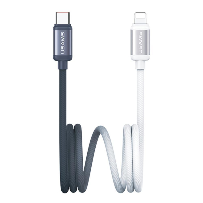 Câble USB-C Vers 8 Pin 30 W Pour Charge Rapide Tressé 1,2 M En Aluminium 480 Mbps Vert Violet