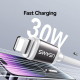 Câble USB-C Vers 8 Pin 30 W Pour Charge Rapide Tressé 1,2 M En Aluminium 480 Mbps Vert Violet