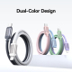 Câble USB-C Vers 8 Pin 30 W Pour Charge Rapide Tressé 1,2 M En Aluminium 480 Mbps Vert Violet