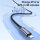 Câble De Charge Rapide USB-C Vers Lightning 30 W Tressé 1 m En Aluminium Avec Transfert 480 Mbps