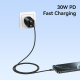Câble De Charge Rapide USB-C Vers Lightning 30 W Tressé 1 m En Aluminium Avec Transfert 480 Mbps