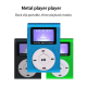 Lecteur MP3 Métallique Argenté Avec Écran Et Câble Écouteurs Intégrés Design Lavalier Portable