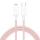 Câble USB-C Vers 8 Broches Charge Rapide PD 27W Tressé 1m Rose Avec Transfert 480Mbps