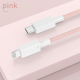 Câble USB-C Vers 8 Broches Charge Rapide PD 27W Tressé 1m Rose Avec Transfert 480Mbps