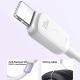 Câble USB C Vers 8 Pin Charge Rapide PD 20 W 120 Cm Blanc Pour Charge Et Données Simultanées À 480 Mbps En TPE Résistant
