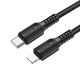 Câble De Charge Et De Données Type C Vers 8 Pin Pour Téléphone Charge PD 27 W Nylon Tressé 1 Mètre Noir
