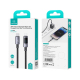 Câble De Données Type C Vers 8 Pin 30 W À Charge Rapide Avec Affichage Numérique Puissance E Marker Support PD 120 Cm Noir