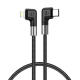 Câble USB-C Vers 8 Pin 30W Pour Charge Et Transfert De Données 480Mbps Double Coude 90° Tressé Nylon 0,5M