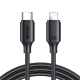 Câble USB-C Vers 8 Pin Pour Charge Rapide Et Transfert 20 W 480 Mbps 1 m PVC Flexible Renforcé Noir