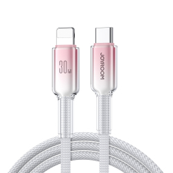 Câble Type C Vers 8 Broches Charge Rapide Et Transmission 30 W Tressé Nylon 120 Cm Puce Intelligente