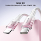 Câble Type C Vers 8 Broches Charge Rapide Et Transmission 30 W Tressé Nylon 120 Cm Puce Intelligente