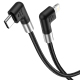 Câble USB Type C Vers 8 Pin Pour Charge Et Transfert De Données 30 W 2 m Double Coude À 90 Degrés Nylon Tressé