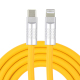 Câble USB Type-C Vers 8 Pin Pour Charge Rapide 120W Et Données En Silicone 1.2 m Avec Puce Intelligente Jaune