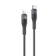 Câble USB-C Vers 8 Pin 20W Pour Charge Et Transfert De Données Rapide 480Mbps Longueur 1 m Tressé Noir