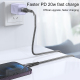 Câble USB-C Vers 8 Pin 20W Pour Charge Et Transfert De Données Rapide 480Mbps Longueur 1 m Tressé Noir