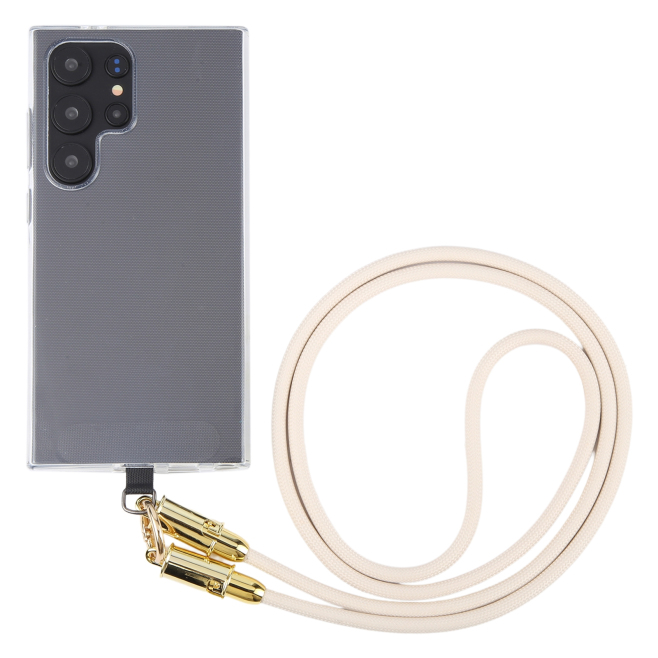 Lanière De Téléphone Avec Câble De Charge Tressé Type C Vers 8 Pin Port En Bandoulière Anti Arrachement 120 Cm