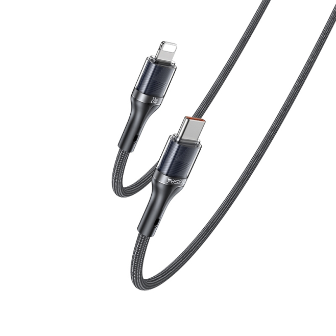 Câble USB-C Vers 8 Broches Pour Charge Rapide PD 27 W Et Transfert De Données 480 Mbps Tressé 120 cm