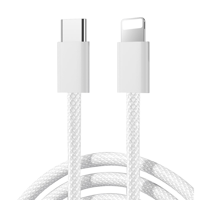 Câble USB C Vers 8 Pin Pour Charge Rapide 30W PD 1 M Nylon Tressé Transfert De Données 480Mbps